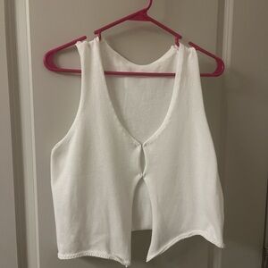 SHEIN White Button Down Sleeveless Top